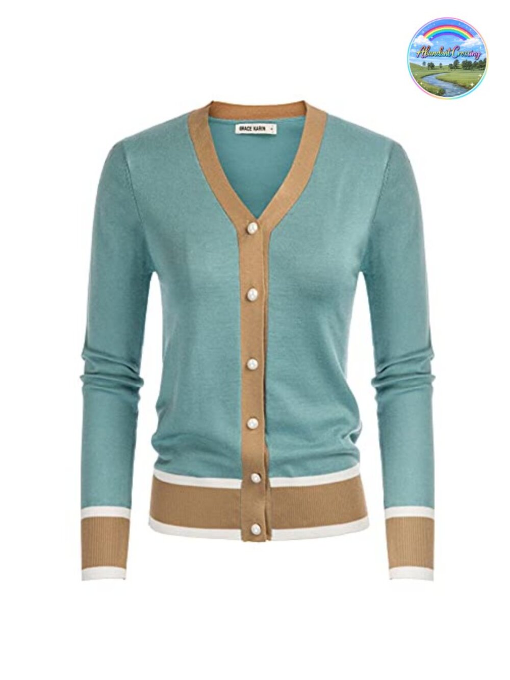 Women's Lightweight Cropped Button Down Cardigan Slim Fit Long Sleeve V-Neck